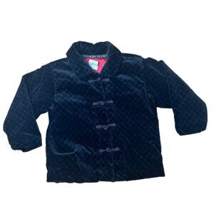 Baby GAP Vintage VELVET Quilted Jacket Coat Size 2T-3T Red satin Lining